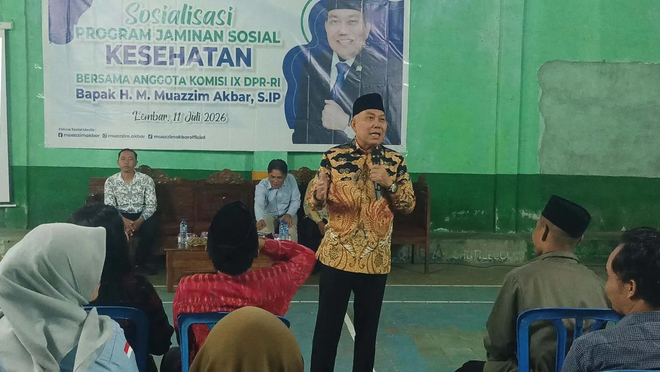 Anggota Komisi IX DPR RI H. M. Muazzim Akbar menggelar sosialisasi program Jaminan Sosial Kesehatan di Desa Jembatan Kembar Timur Kecamatan Lembar Lombok Barat  (Muzakir/Info Lombok)